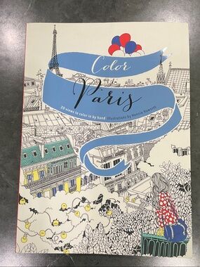 Color Paris Coloring Book - Blue/Red Accents
